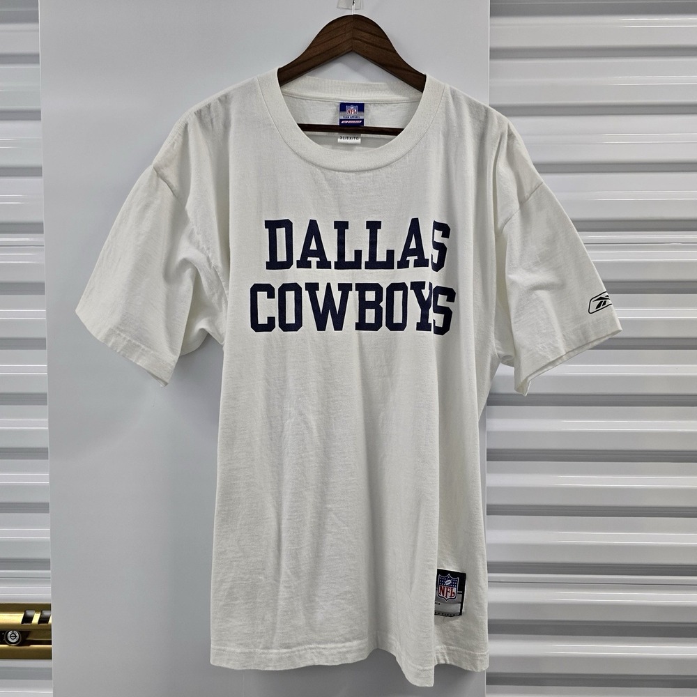 Vintage Y2K Reebok Dallas Cowboys T Shirt Men XL White NFL Football Tee